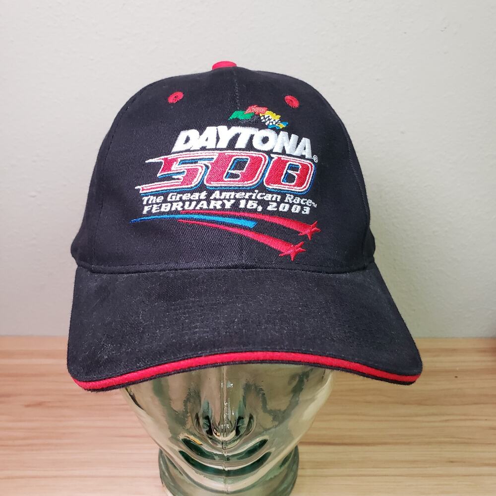 Y2K Nascar‎ Daytona 500 Hat Strapback Cap Black 2003 Dadcore Vintage Motocore